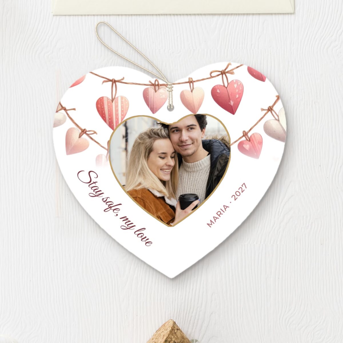 Car mirror heart - photo heart with your message, a gift for a loved one, an anniversary or Valentine's Day