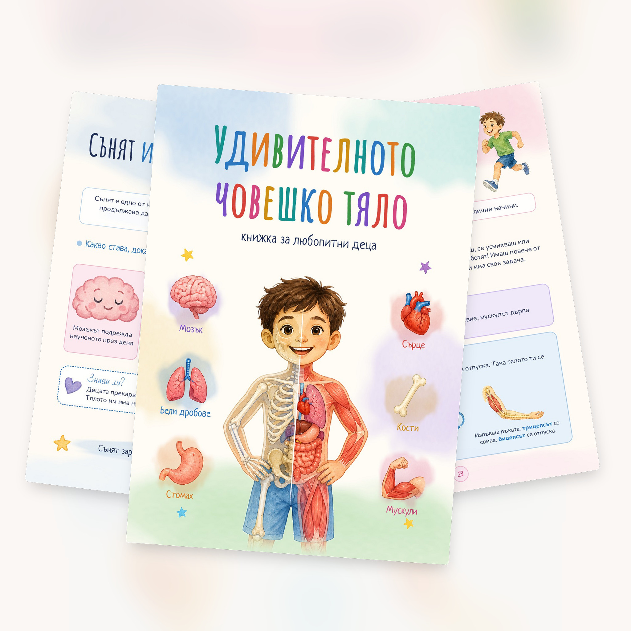 Детска книжка „Човешкото тяло“ - 96 страници факти и задачки, PDF